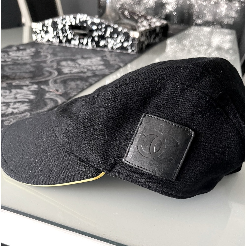 Chanel Sport 100% Wool Black “Baseball” Hat / Cap F/W 2004 Vintage Like New Cond
